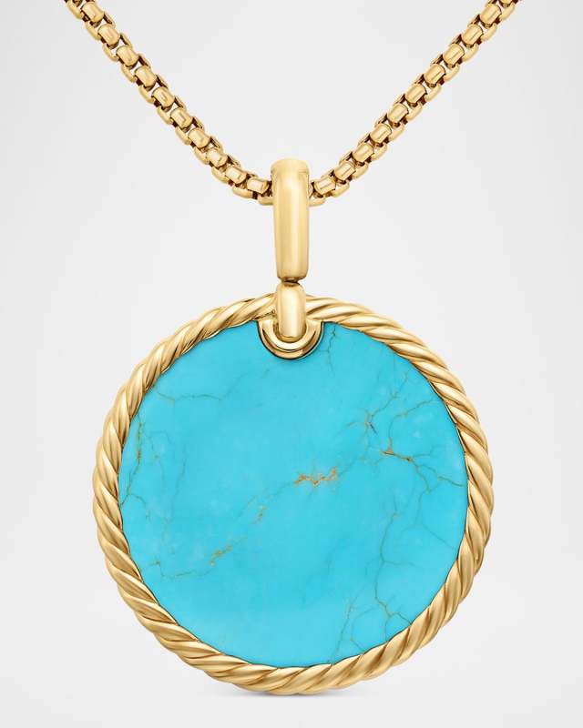 DY Elements Disc Pendant in 18K Gold, 32mm